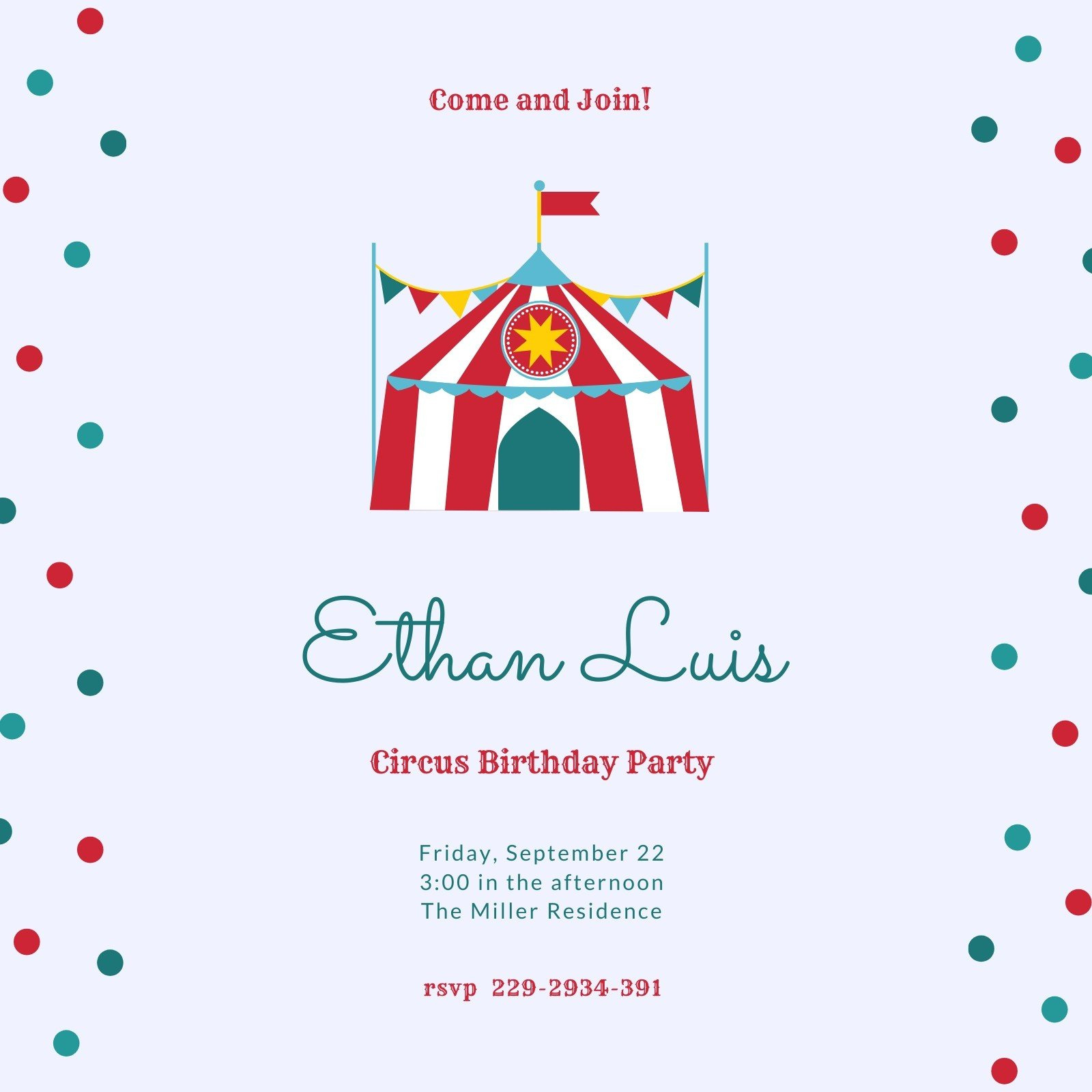 Free Printable, Customizable Circus Invitation Templates | Canva with Free Printable Circus Invitation Template