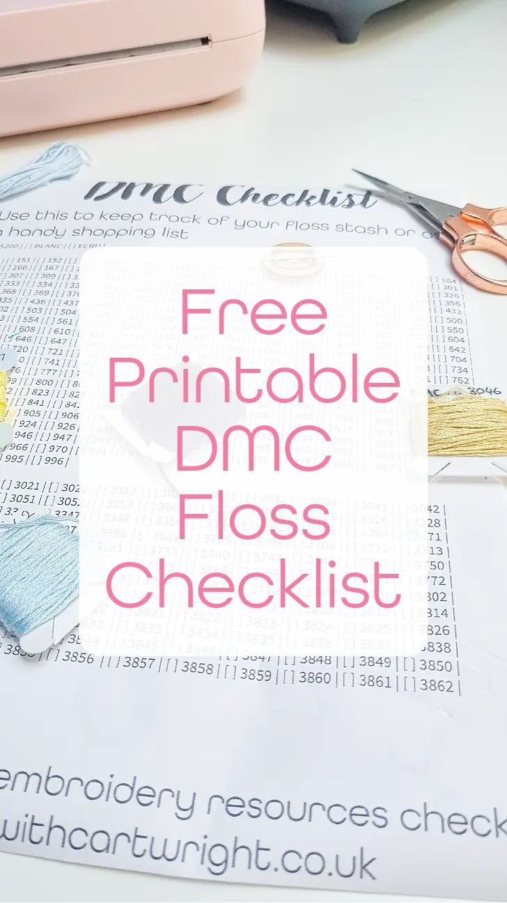 Free Printable Dmc Floss Checklist: Organise Your Thread Stash for Free Printable Dmc Floss Checklist