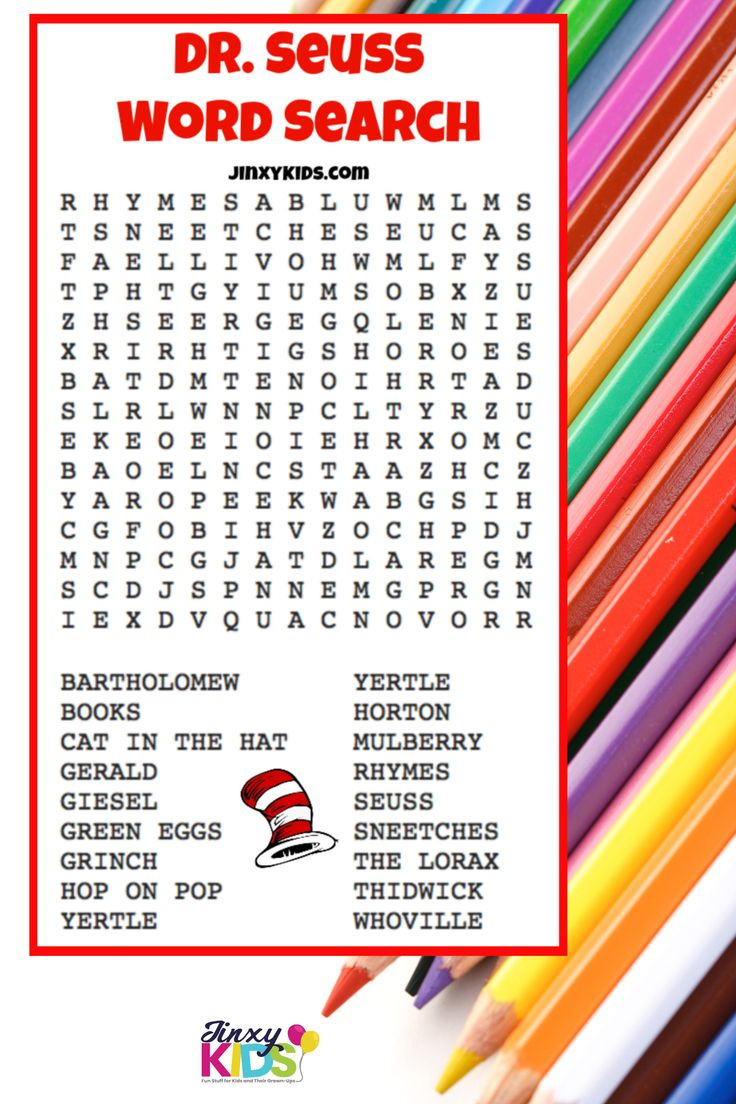 Free Printable Dr. Seuss Word Search with regard to Free Printable Dr Seuss Word Search