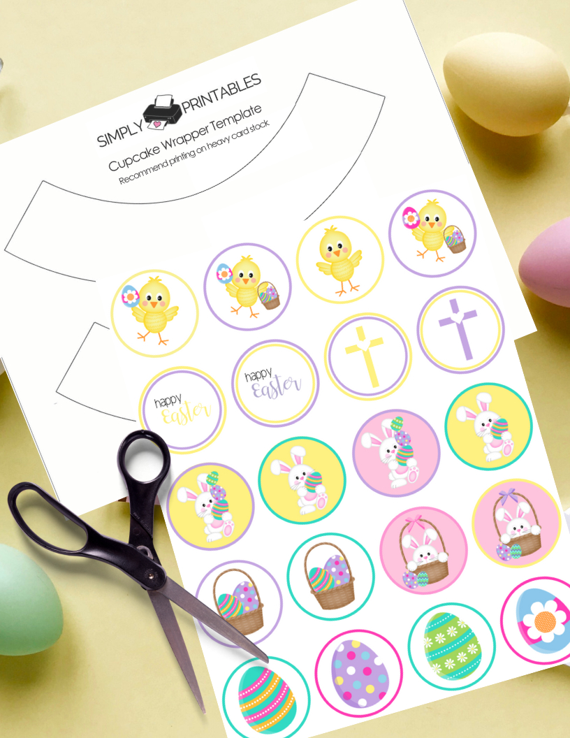 Free Printable Easter And Spring Cupcake Toppers - Simply Love with Free Printable Easter Cupcake Toppers