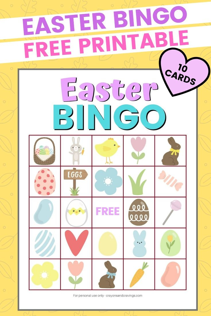 Free Printable Easter Bingo Game Cards For Kids for Free Easter Bingo Cards