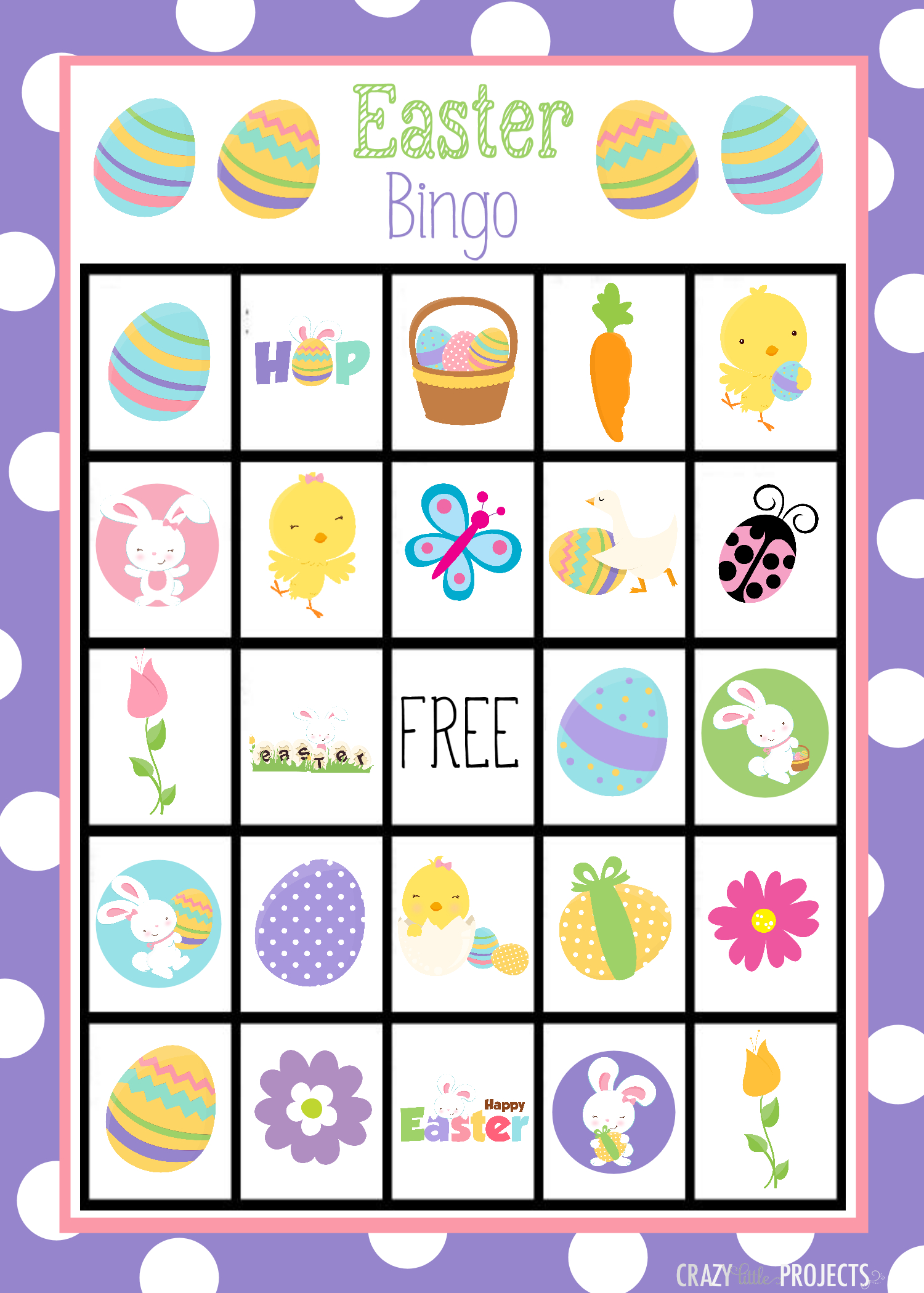 Free Printable Easter Bingo Game - Crazy Little Projects throughout Free Printable Easter Bingo Cards