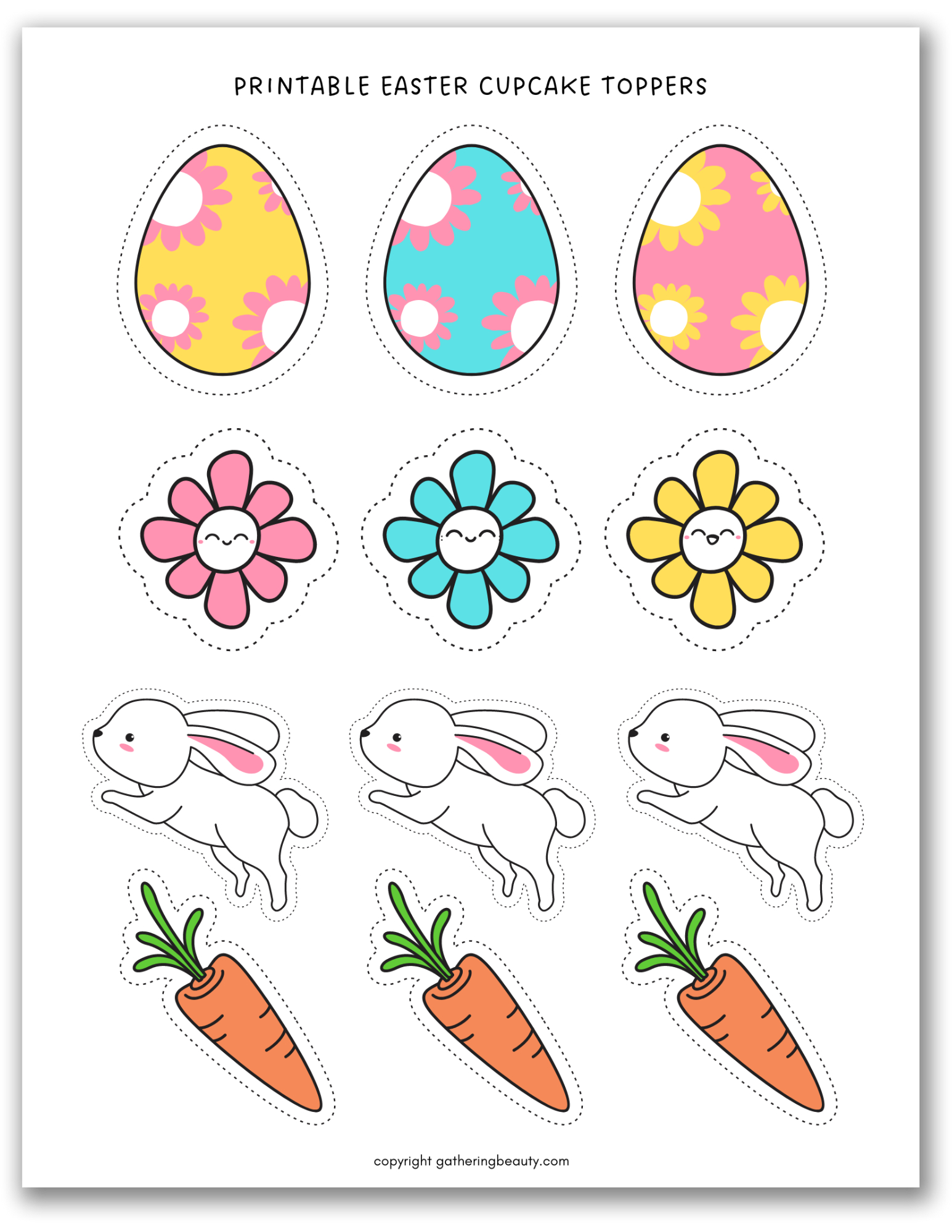 Free Printable Easter Cupcake Toppers — Gathering Beauty pertaining to Free Printable Easter Cupcake Toppers
