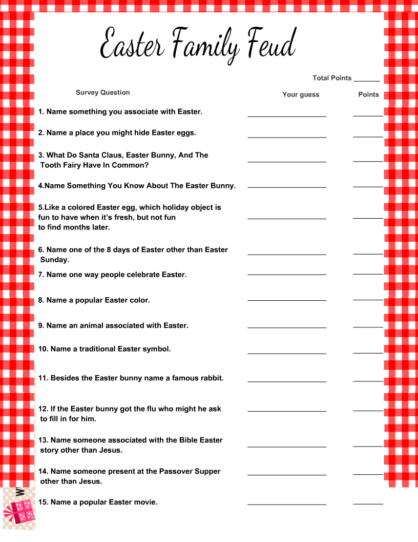 Free Printable Easter Feud, Family Feud-Inspired Game within Free Printable Easter Family Feud