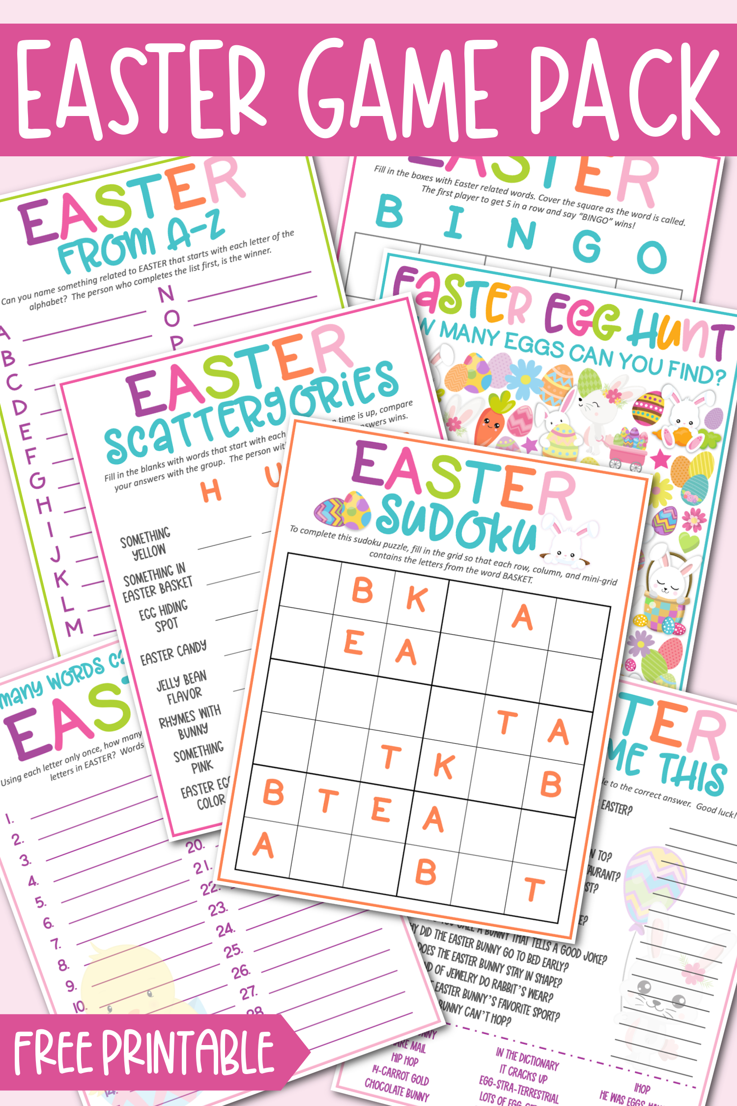 Free Printable Easter Game Pack - Kara Creates throughout Printable Easter Games For Adults