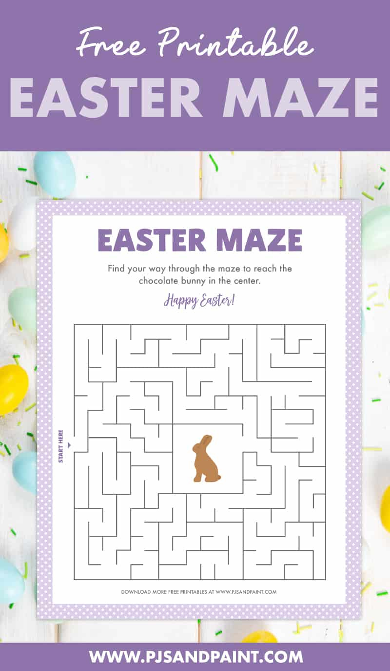 Free Printable Easter Maze - Easter Games And Activities - Pjs And within Printable Easter Games For Adults