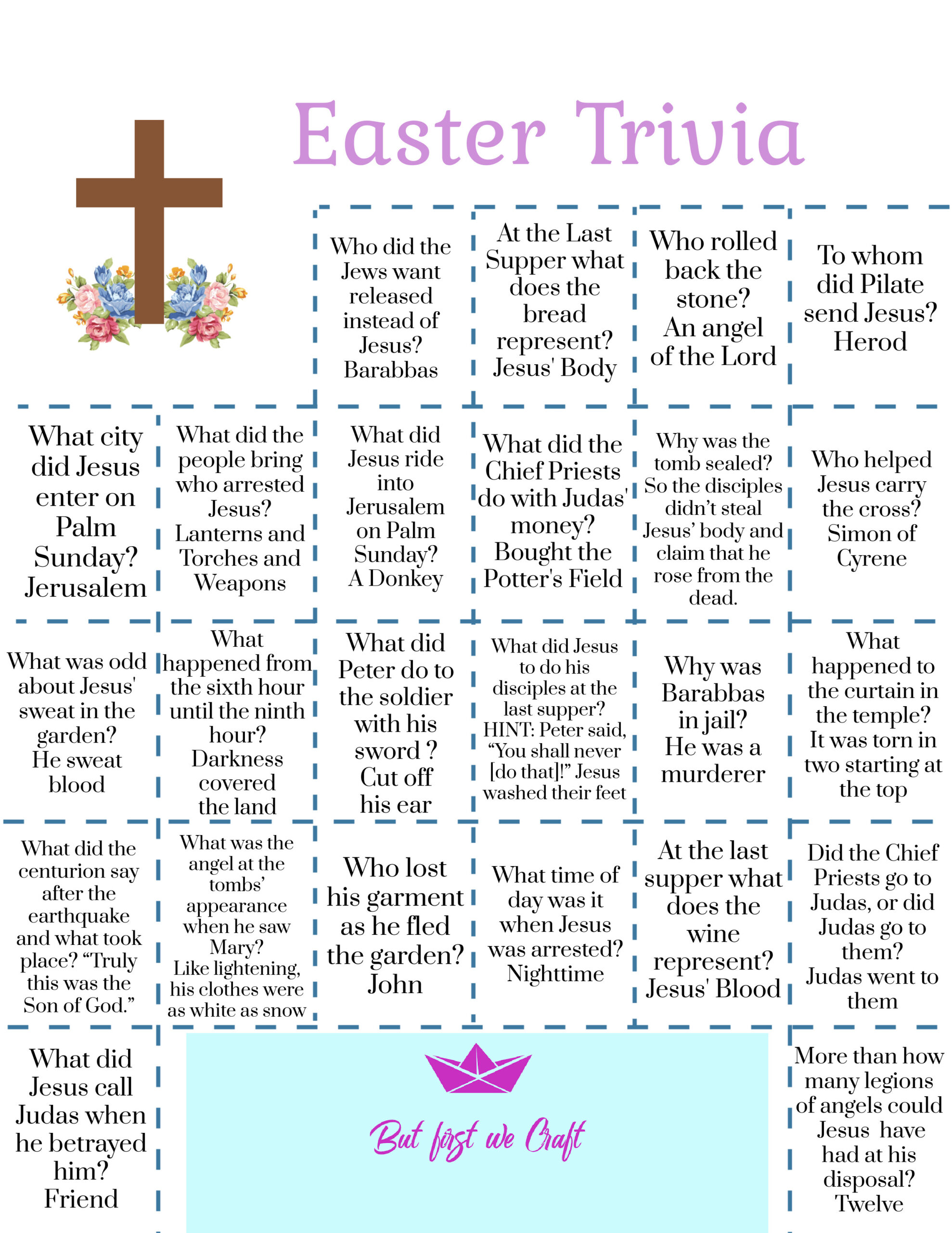 Free Printable Easter Trivia – But First We Craft regarding Easter Bible Trivia Questions And Answers Printable