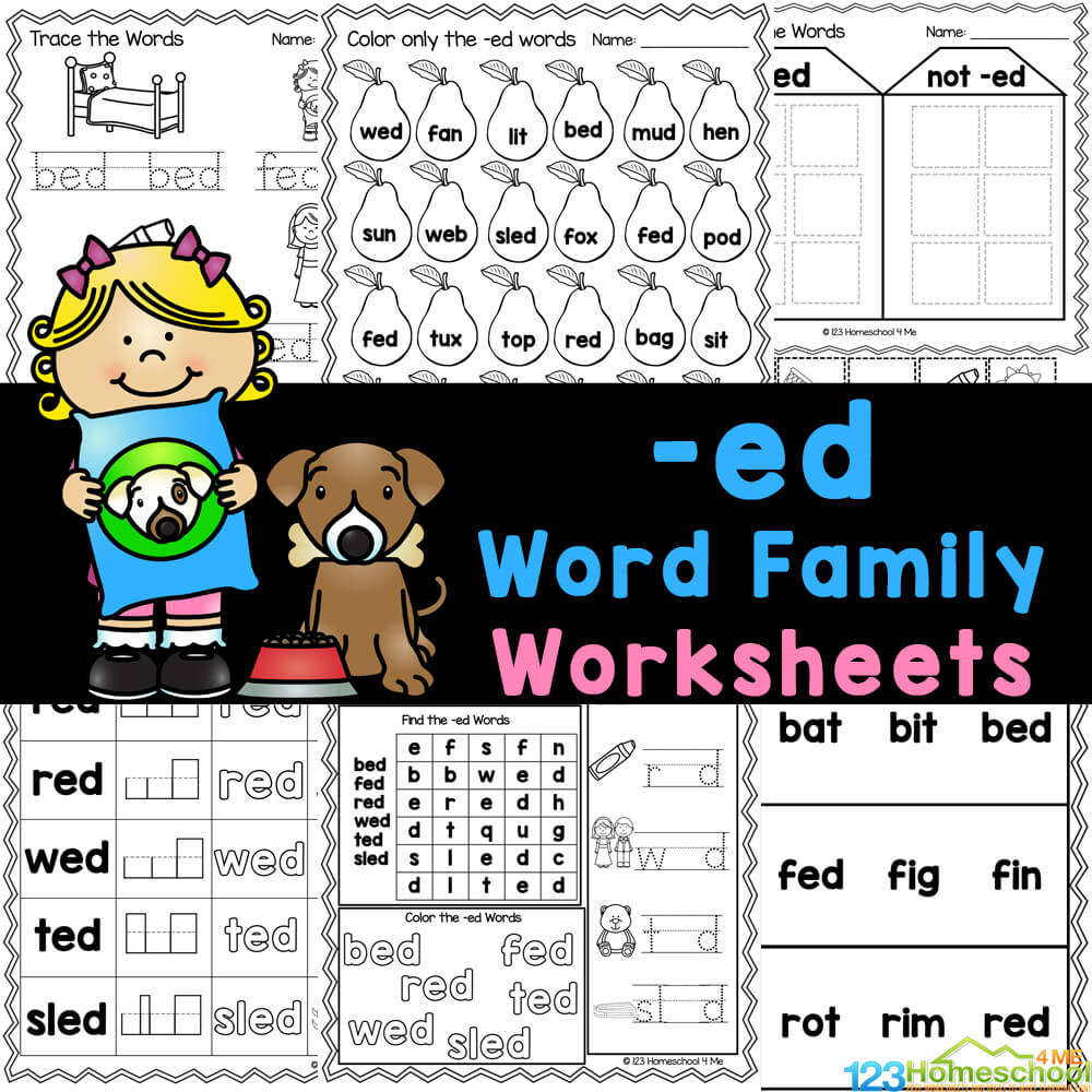 Free Printable -Ed Word Family Worksheets pertaining to Free Word Family Printables