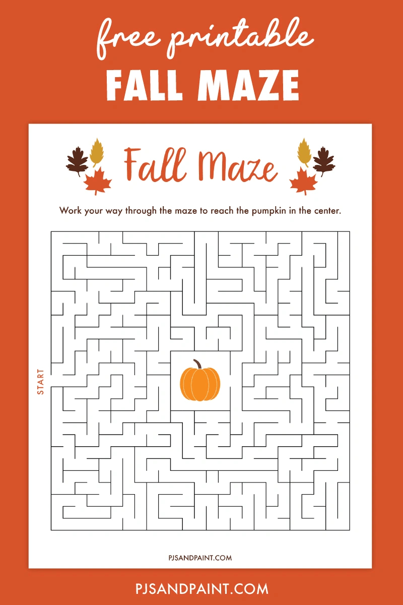 Free Printable Fall Maze - Pjs And Paint in Free Printable Mazes