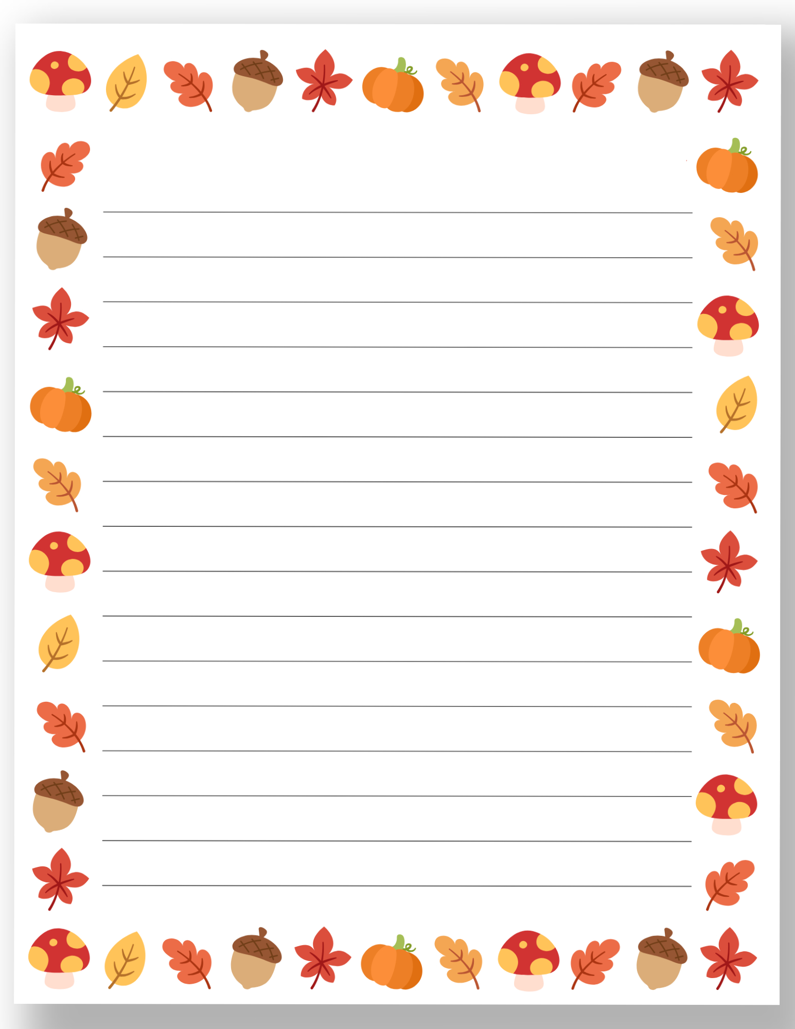 Free Printable Fall Page Borders — Gathering Beauty pertaining to Printable Fall Writing Paper