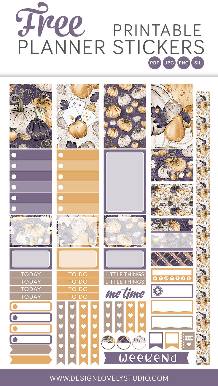 Free Printable Fall Planner Stickers — Design Lovely Studio with regard to Happy Planner Stickers Free Printable