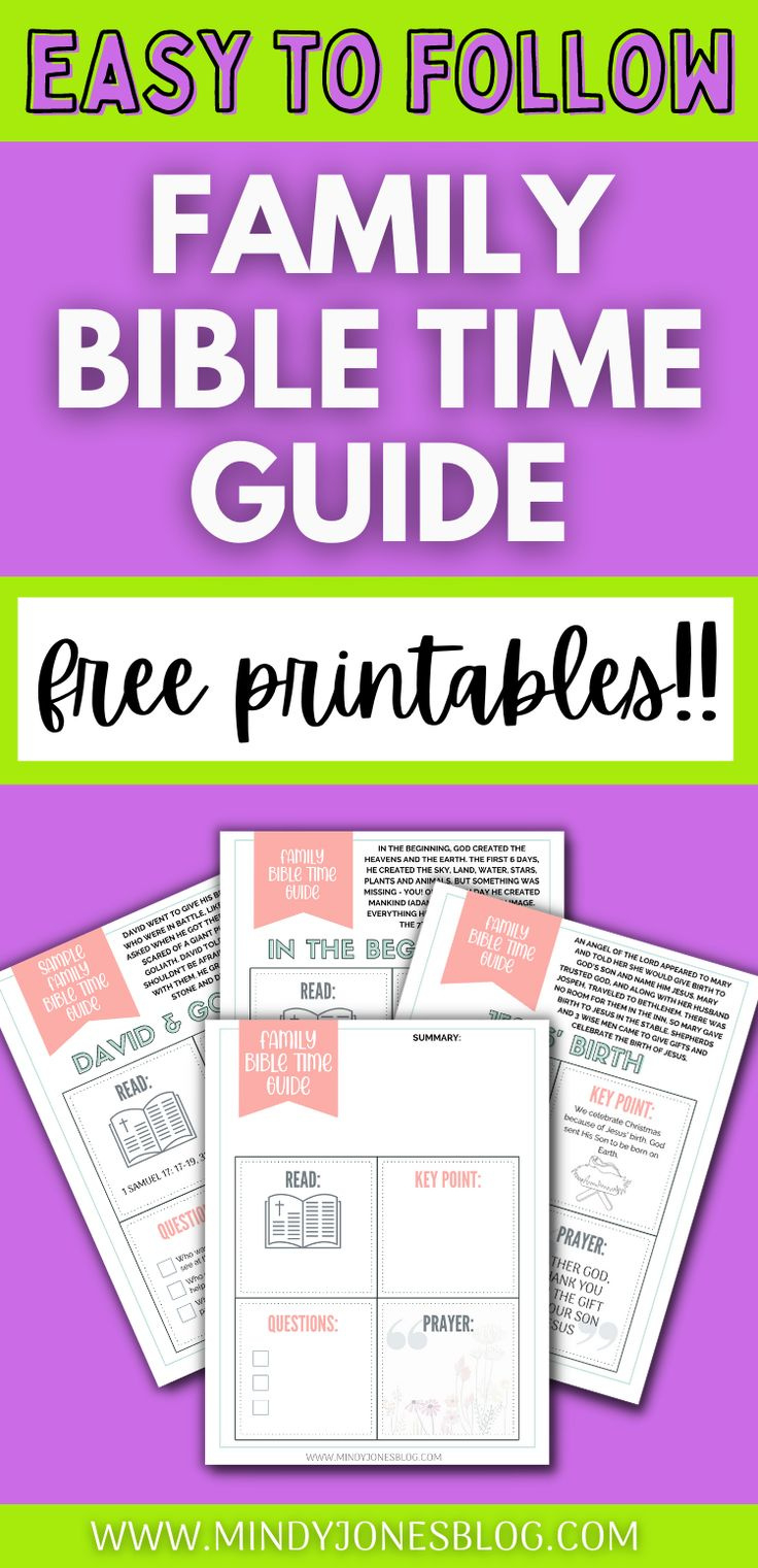 Free Printable Family Bible Time Study Guide! with regard to Free Printable Family Bible Study Lessons