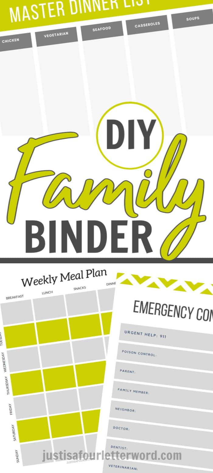 Free Printable Family Binder Sheets - Just Is A Four Letter Word in Family Binder Free Printables