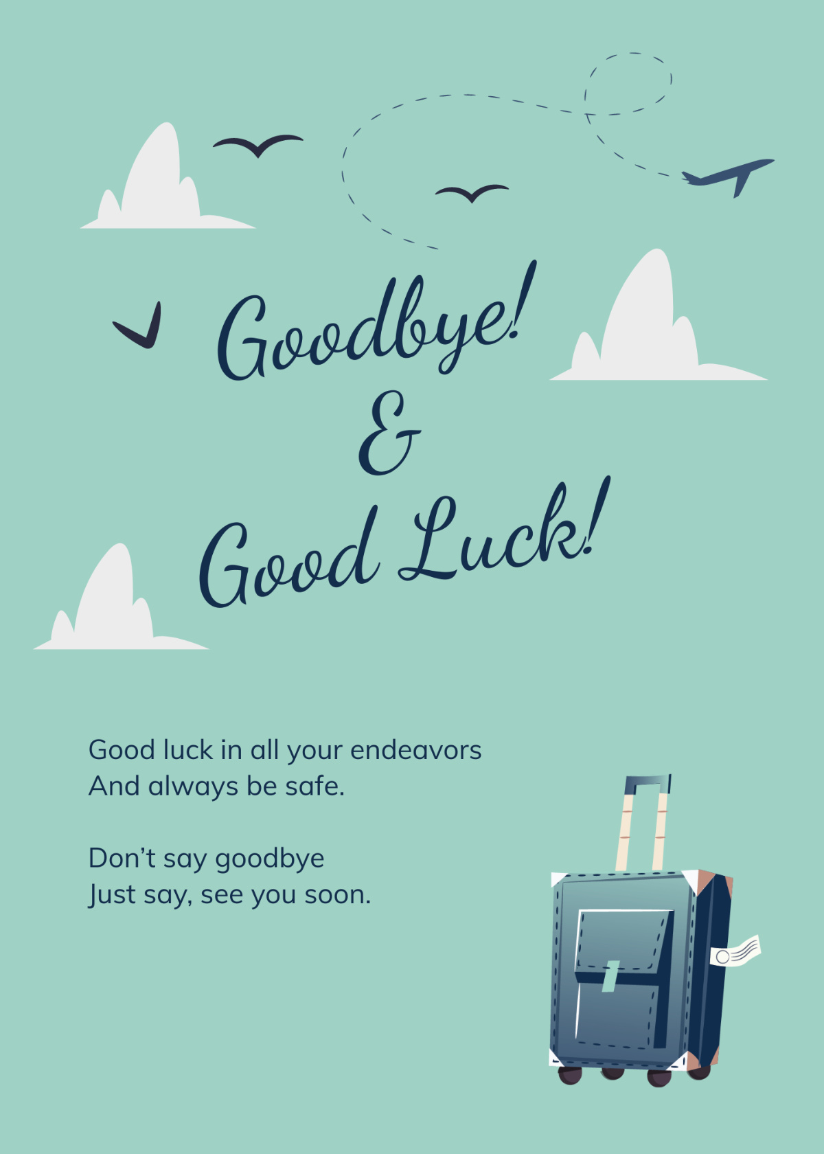 Free Printable Farewell Card Template - Edit Online &amp;amp; Download with regard to Free Printable Funny Goodbye Cards