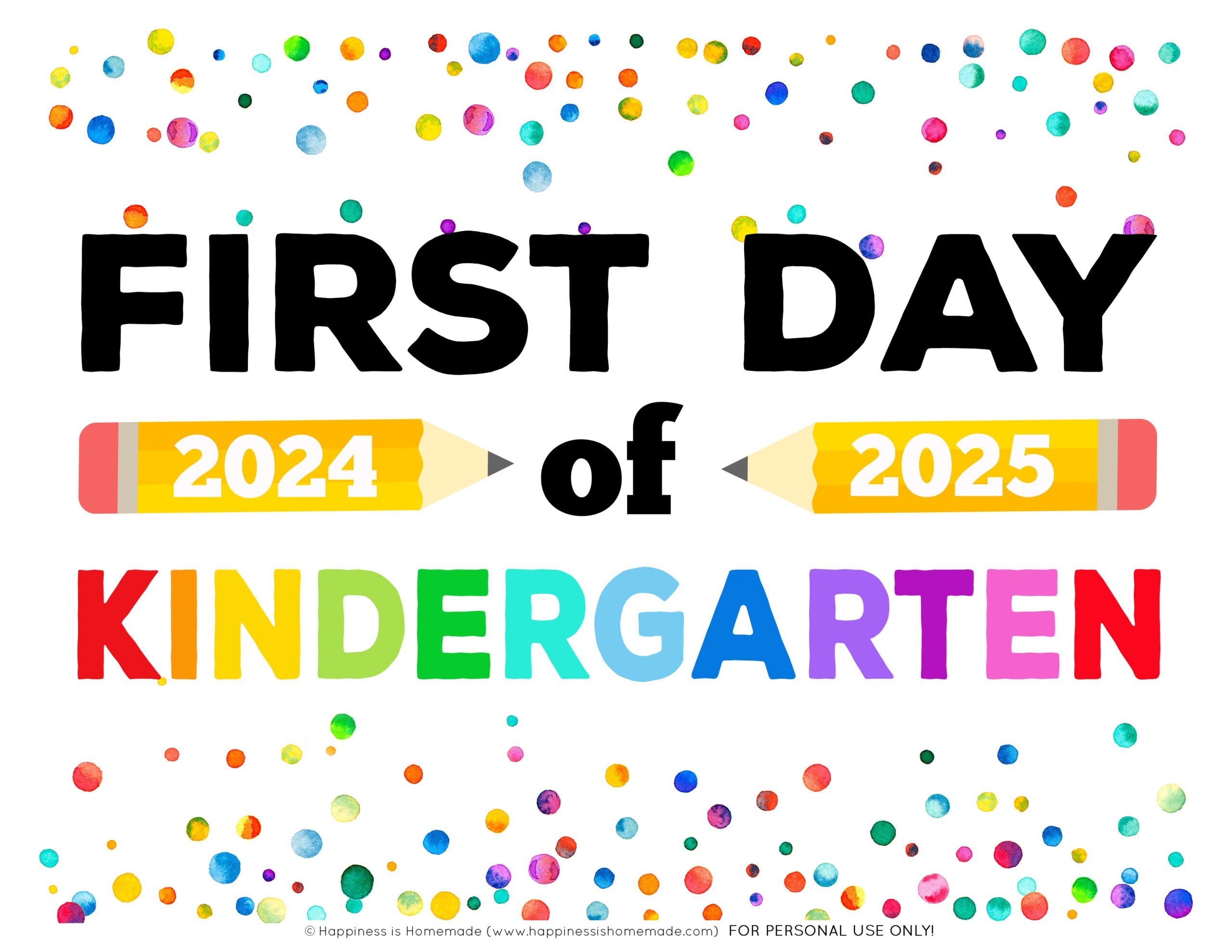 Free Printable First Day Of School Signs 2024-25 - Happiness Is inside Printable First Day Of Kindergarten Signs