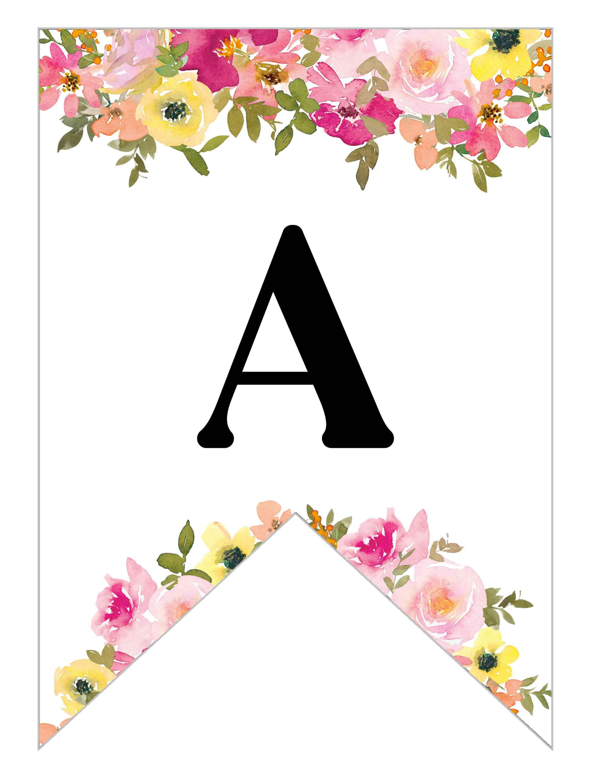 Free Printable Floral Alphabet Banner Letters - Lovely Planner with regard to Free Printable Letters For Banners Entire Alphabet