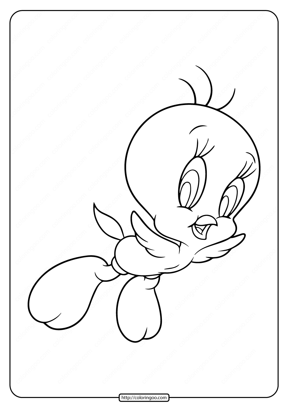 Free Printable Flying Tweety Coloring Pages pertaining to Tweety Bird Coloring Pages Printable Free