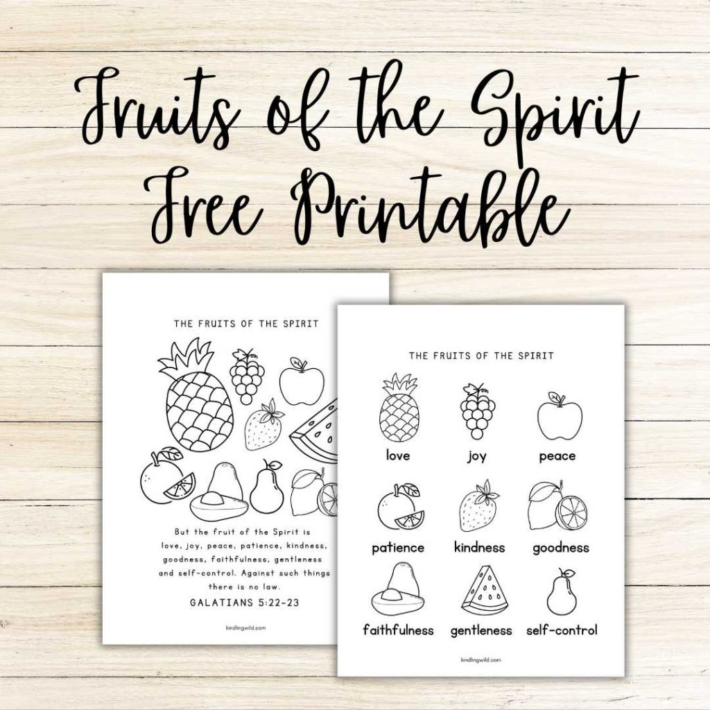 Free Printable Fruits Of The Spirit Colouring Page - Kindling Wild within Fruits Of The Spirit Free Printable