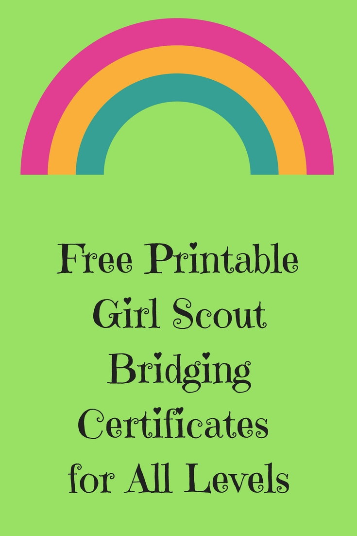 Free Printable Girl Scout Bridging Certificates For All Levels with Girl Scout Certificates Printable Free