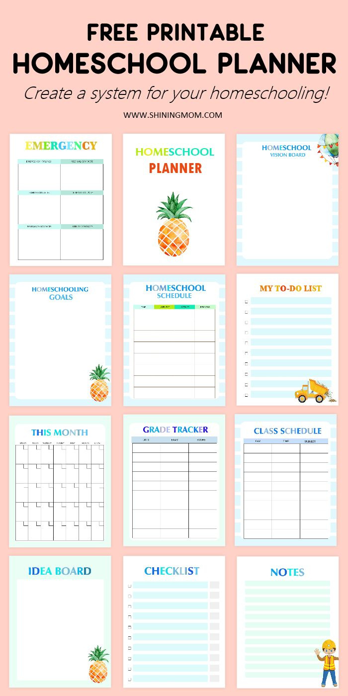 Free Printable Homeschool Planner – 15 Awesome Templates! throughout Free Homeschool Planning Printables