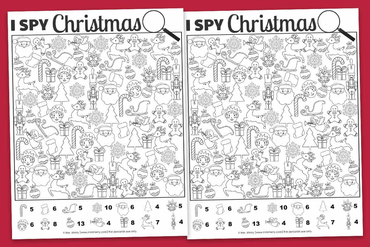 Free Printable I Spy Christmas Activity | Mrs. Merry in Christmas Hidden Picture Printables