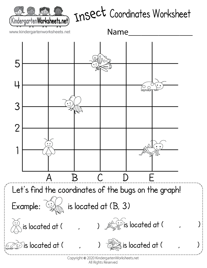 Free Printable Insect Coordinates Worksheet in Printable Insect Coordinates Worksheet