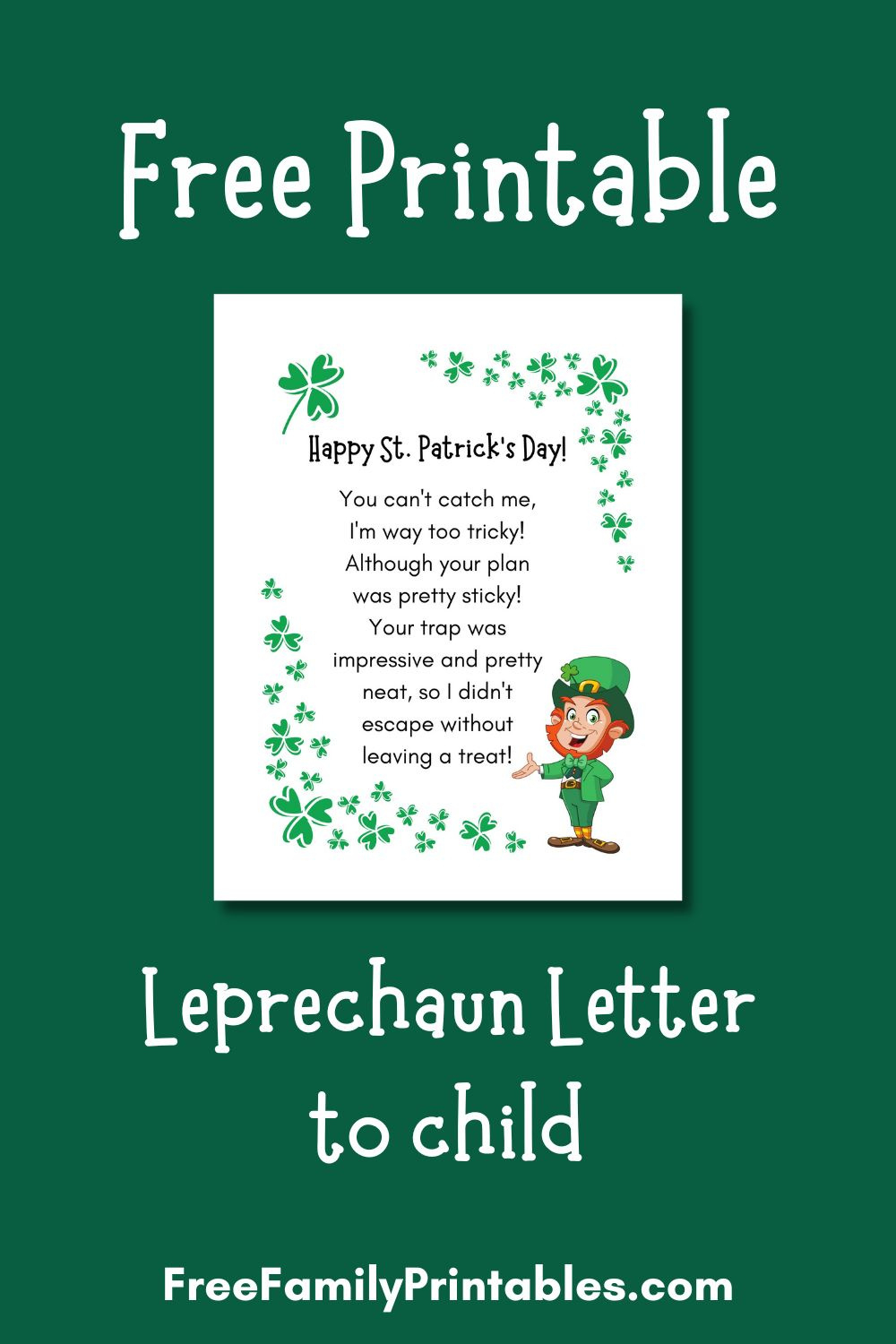 Free Printable Leprechaun Letter To Child - Making Frugal Fun pertaining to Free Printable Leprechaun Trap Letter