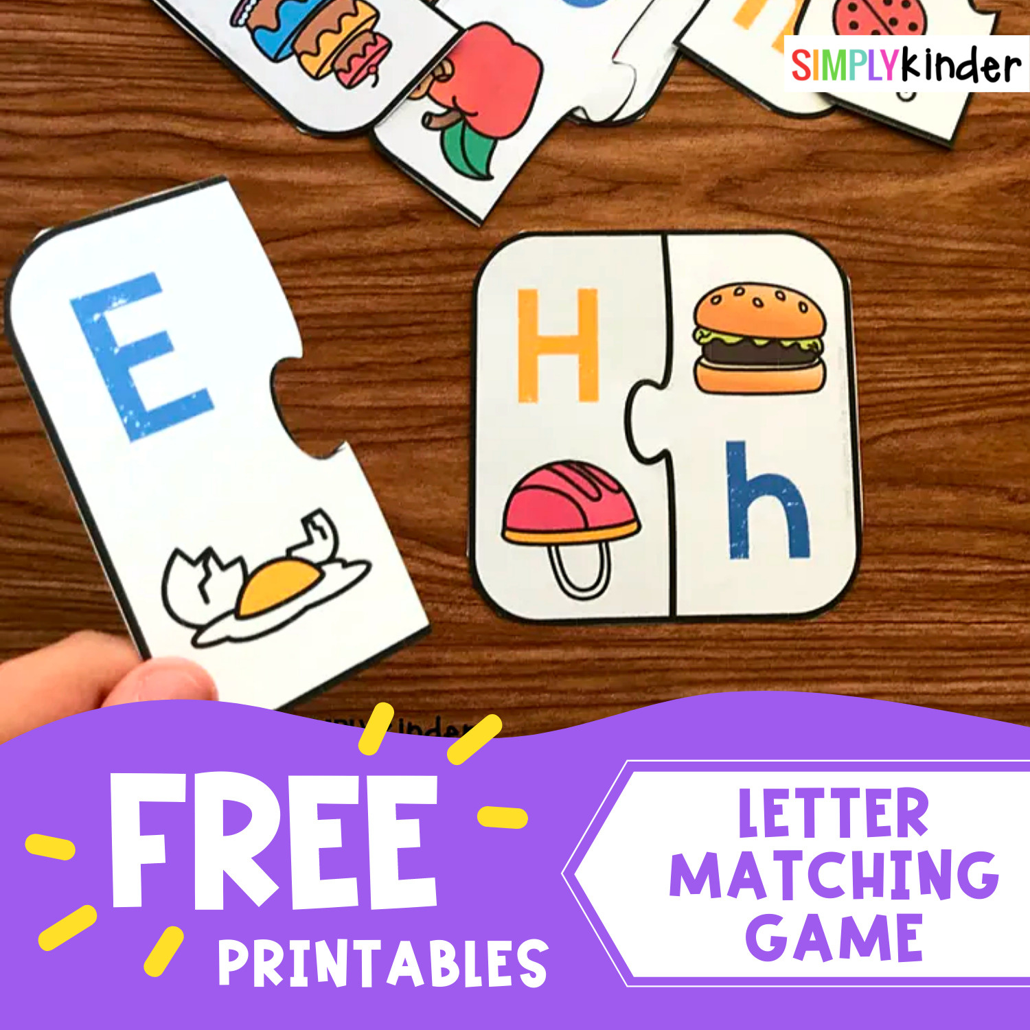 Free Printable Letter Matching Game - Simply Kinder inside Letter Matching Free Printable