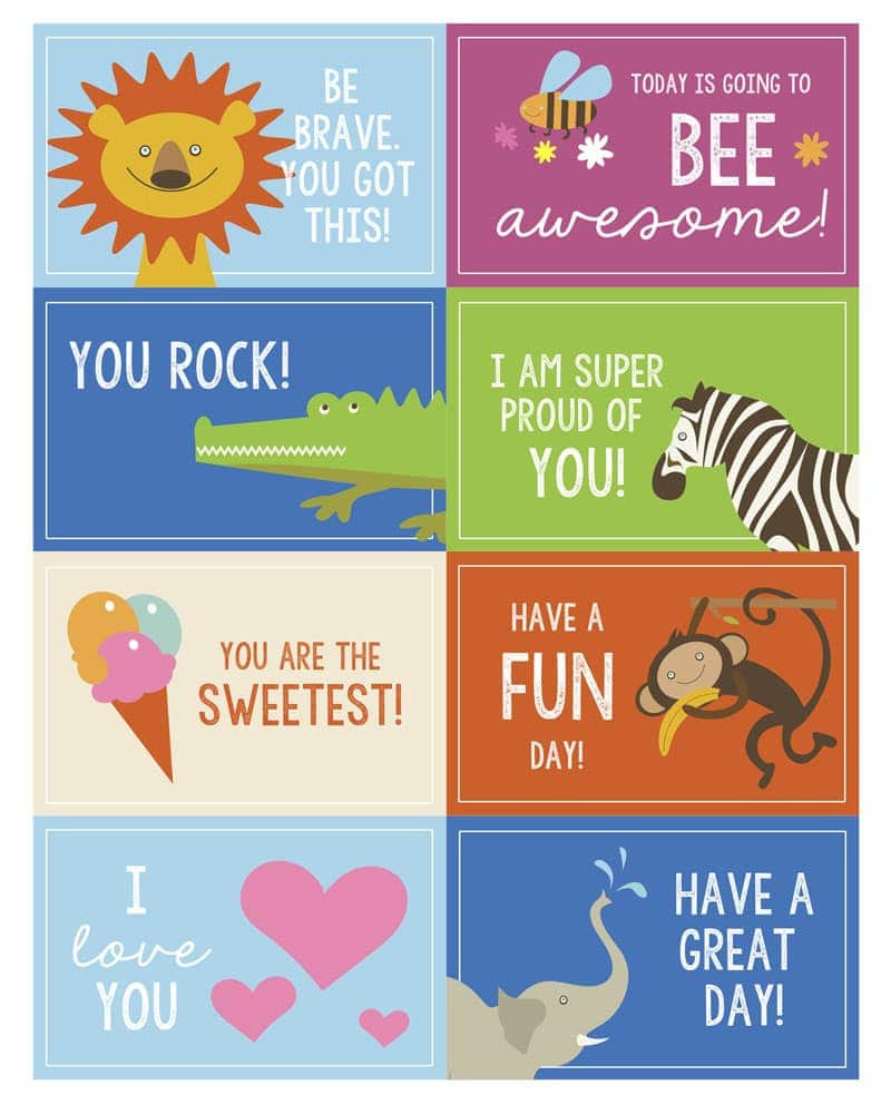 Free Printable Lunch Box Notes + Jokes | Lil&amp;#039; Luna pertaining to Free Printable Lunch Box Notes