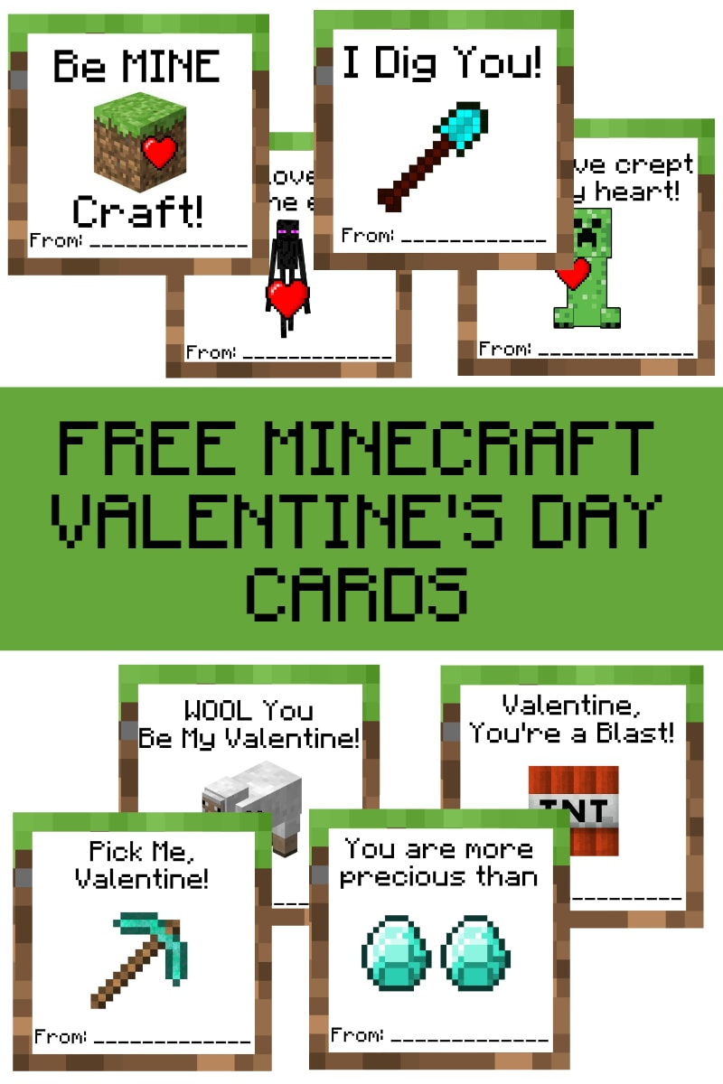 Free Printable Minecraft Valentine&amp;#039;S Day Cards - A Grande Life throughout Free Printable Minecraft Valentines