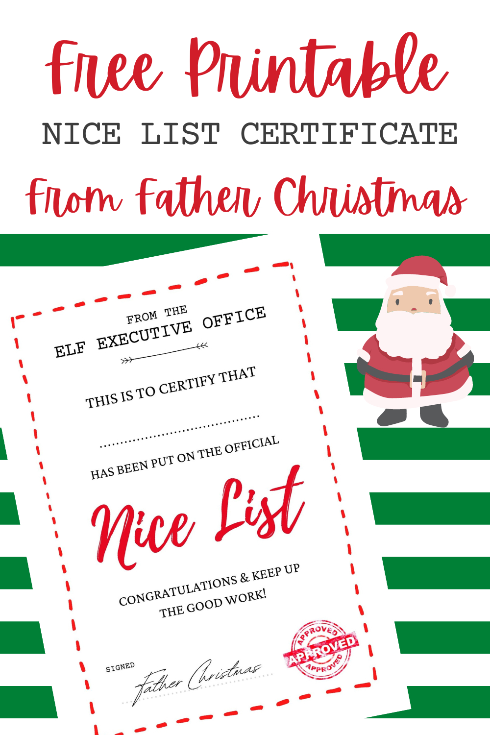 Free Printable: Nice List Certificate Template - Hodgepodgedays for Printable Nice List Certificate Free