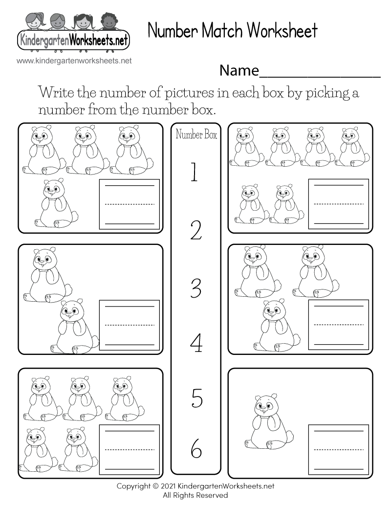 Free Printable Number Match Worksheet intended for Number Match Worksheet Printable