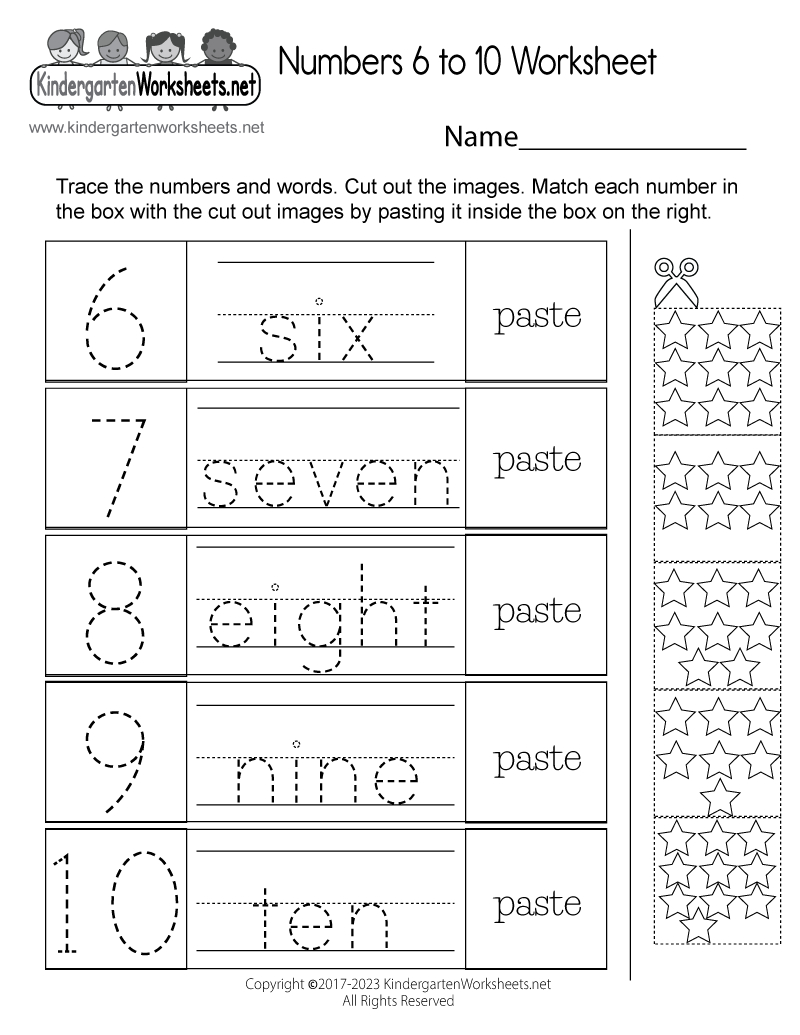 Free Printable Numbers 6 To 10 Worksheet pertaining to Numbers 6 To 10 Worksheet Printable