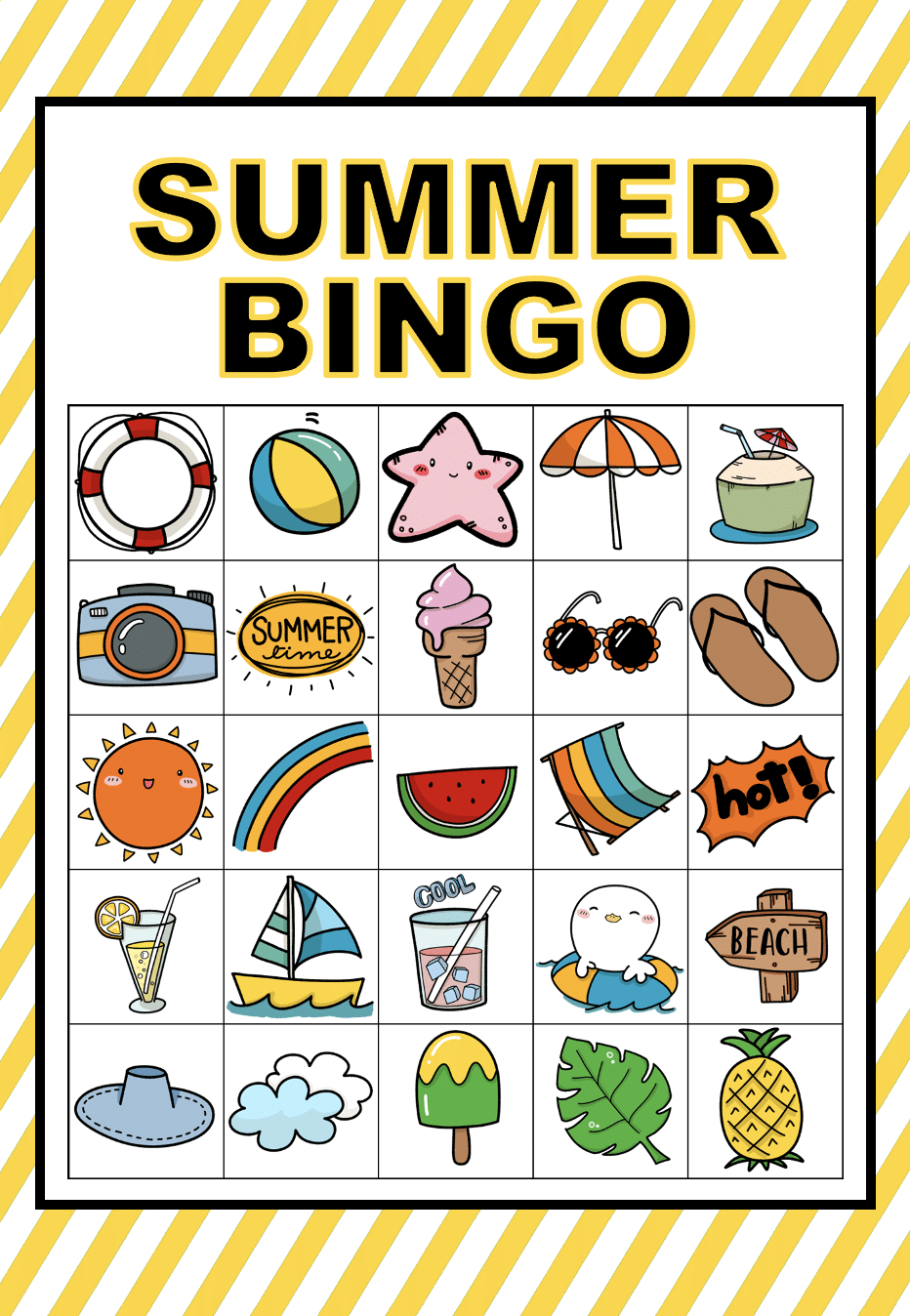 Free Printable Picture Bingo Cards (Summer Edition) - We Made This pertaining to Printable Bingo Cards For Kids