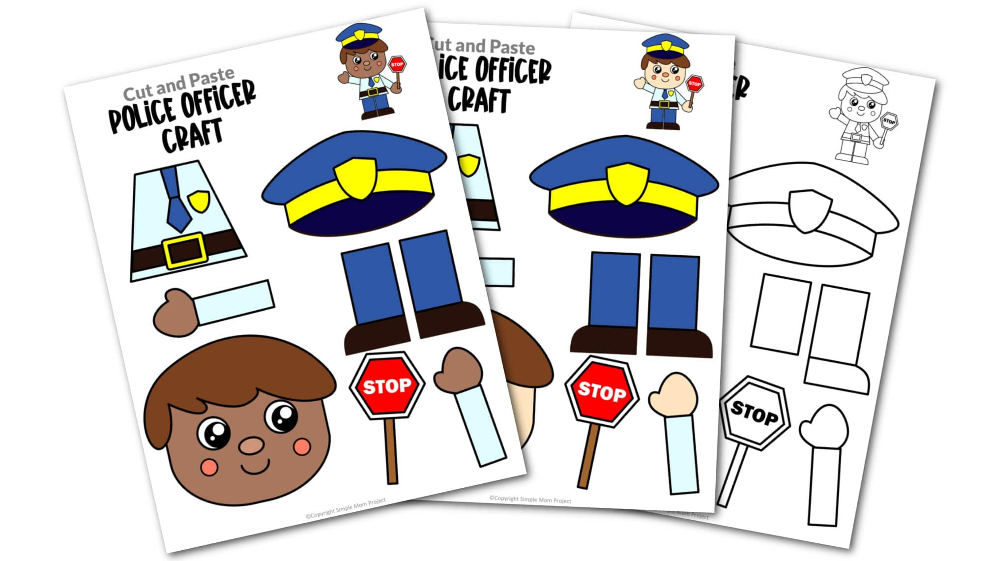 Free Printable Police Officer Craft Template – Simple Mom Project with regard to Free Printable Preschool Police Officer Worksheets