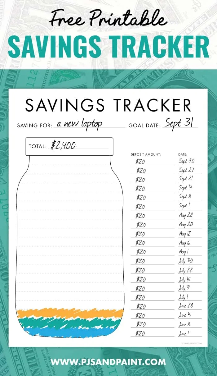 Free Printable Savings Tracker - Budgeting Printables pertaining to Savings Tracker Printable Free