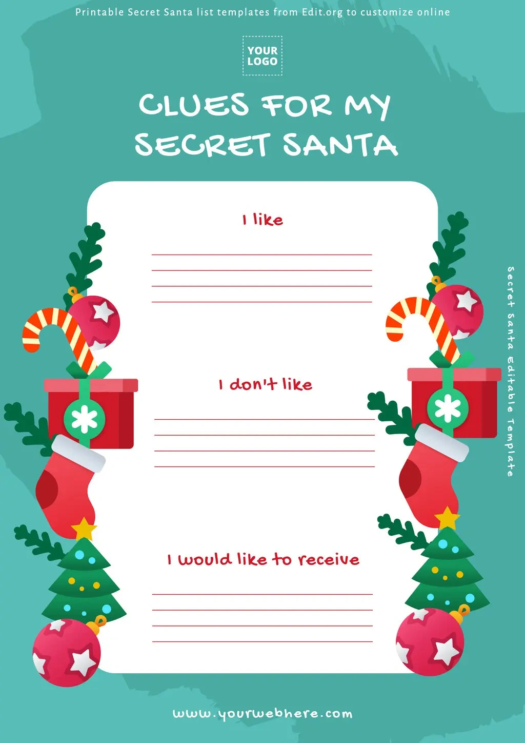 Free Printable Secret Santa Templates in Secret Santa Form Free Printable