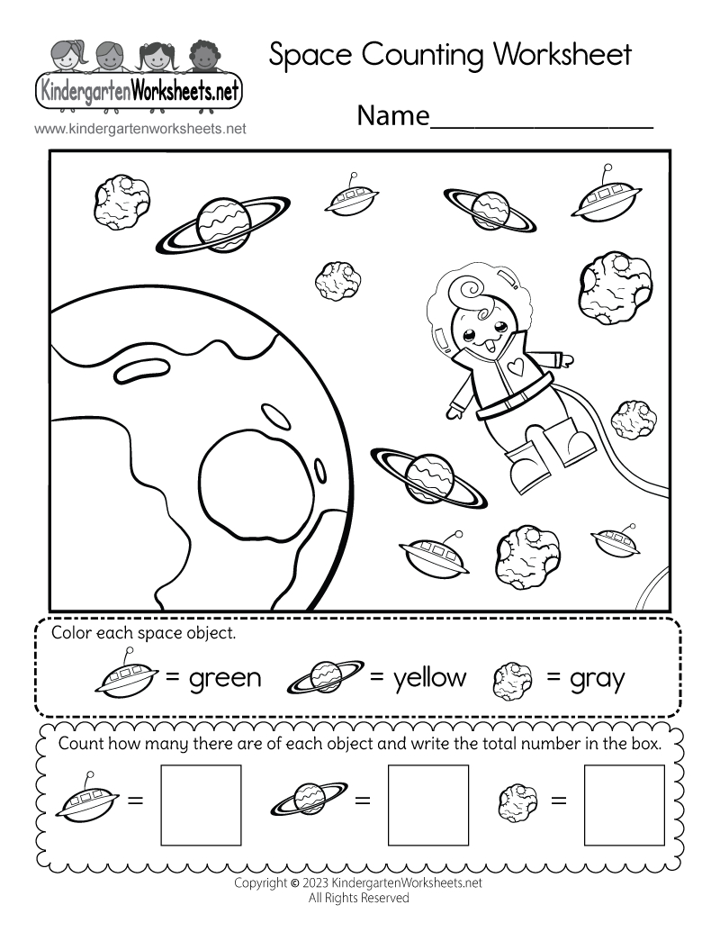 Free Printable Space Counting Worksheet regarding Space Counting Worksheet Printable