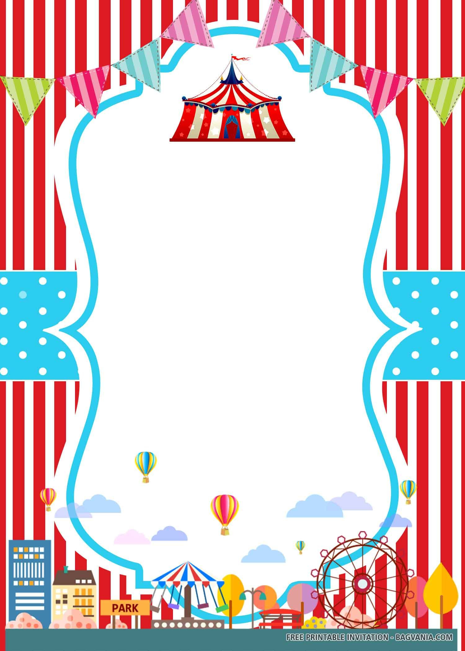 Free Printable) – Stripes Circus Birthday Invitation Templates regarding Free Printable Circus Invitation Template