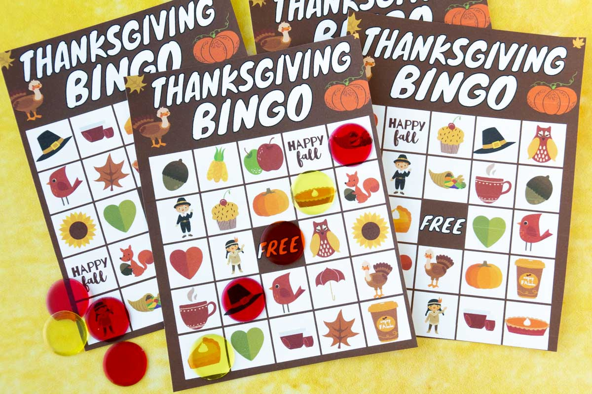 Free Printable Thanksgiving Bingo Game (20 Cards) - Play Party Plan pertaining to Printable Thanksgiving Bingo Cards Free