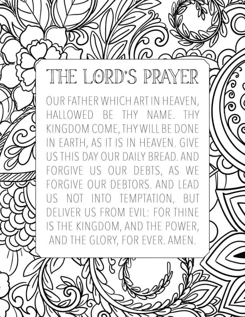 Free Printable The Lord&amp;#039;S Prayer Coloring Page - My Printable Faith for Free Printable Prayer Coloring Pages