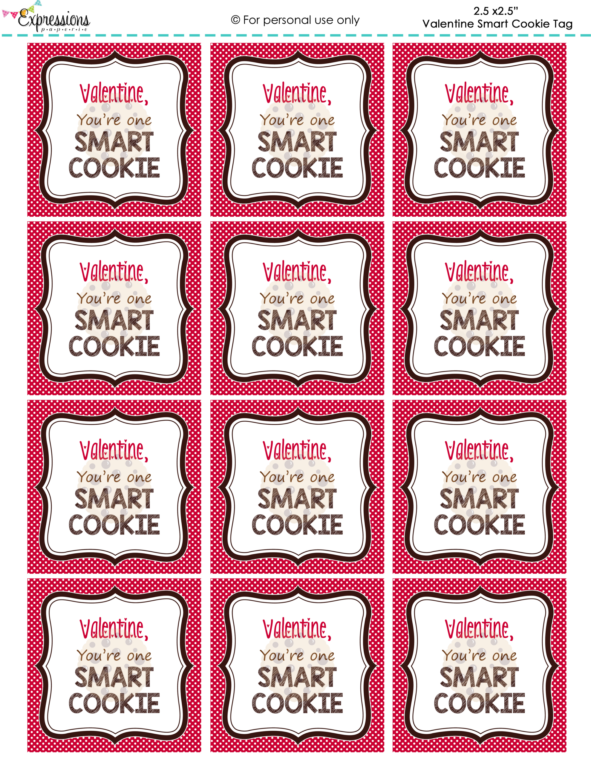 Free Printable Valentine Cards: You&amp;#039;Re One Smart Cookie throughout Free Printable Smart Cookie Valentine