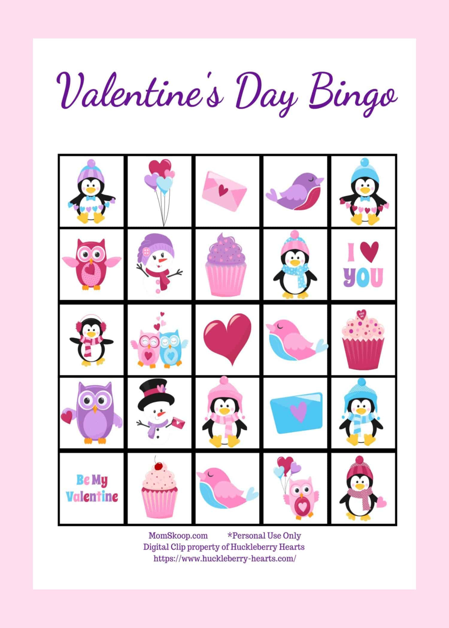 Free Printable Valentines Day Bingo Cards - Momskoop within Free Printable Valentine&amp;#039;S Bingo Cards