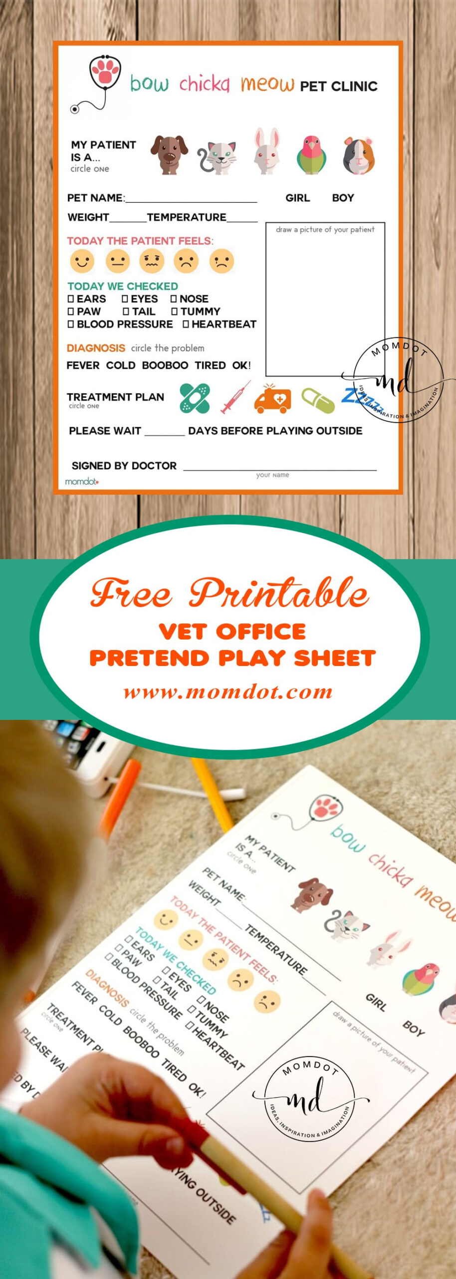 Free Printable: Vet Office Pretend Play Sheet intended for Vet Role Play Free Printables