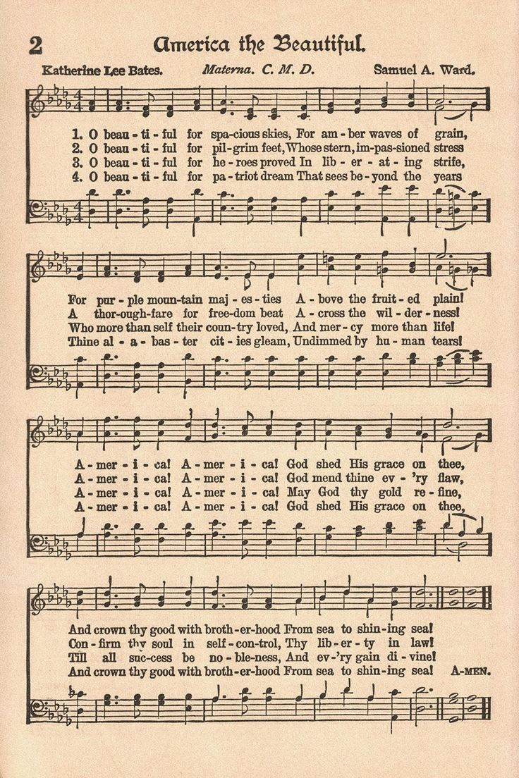 Free Printable Vintage Patriotic Hymns within Downloadable Free Printable God Bless America Sheet Music