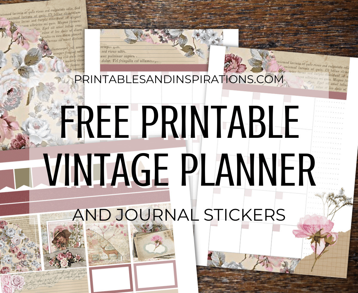 Free Printable Vintage Planner + Journal Stickers - Printables And regarding Free Printable Journal Stickers