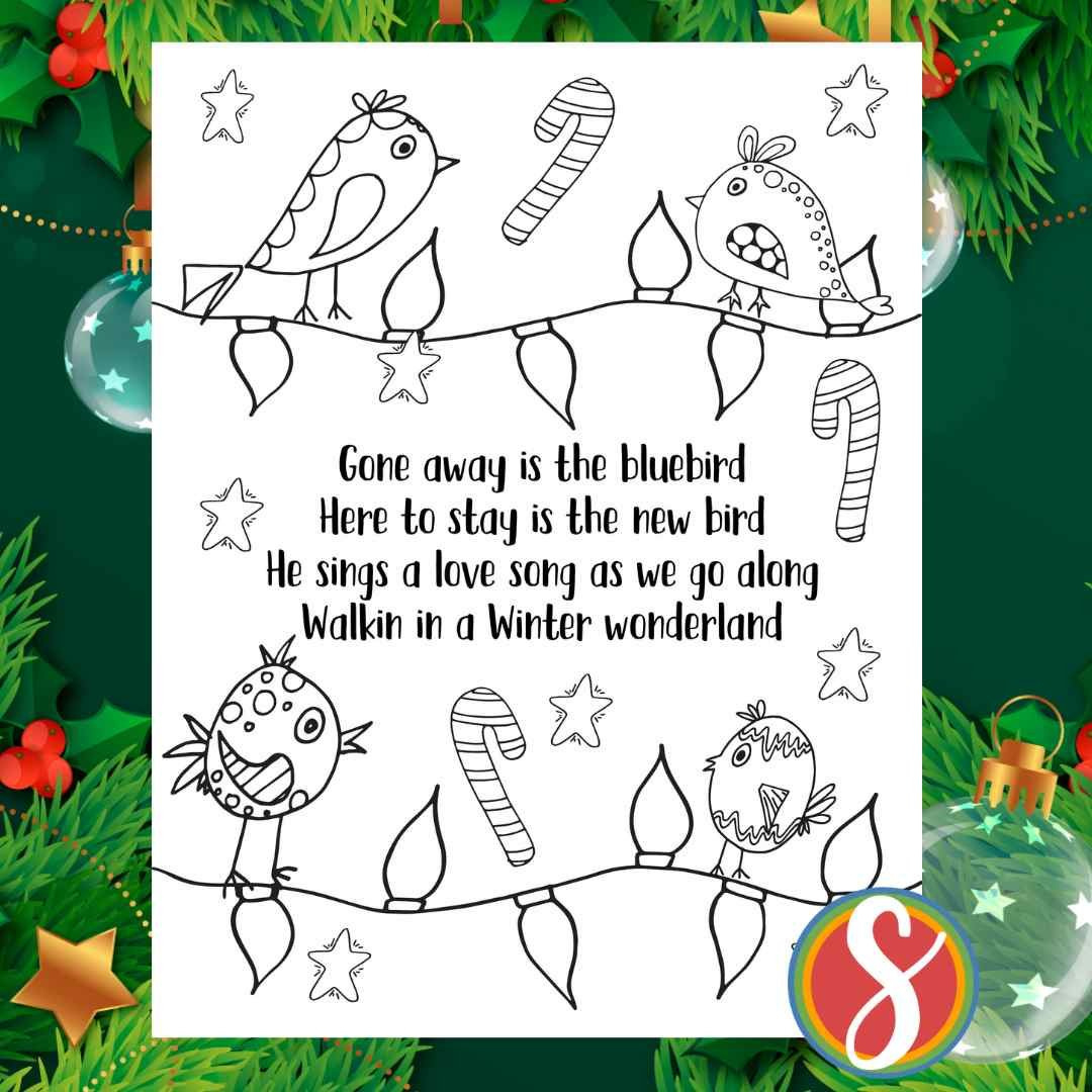 Free Song Lyrics Christmas Coloring Pages — Stevie Doodles with Free Lyrics Christmas Songs Printable