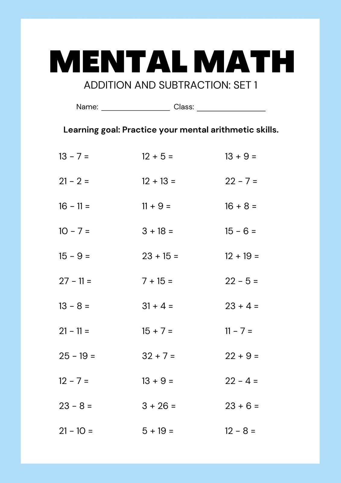 Free Subtraction Worksheet Templates To Edit And Print | Canva with Subtract and Match Worksheet Printable