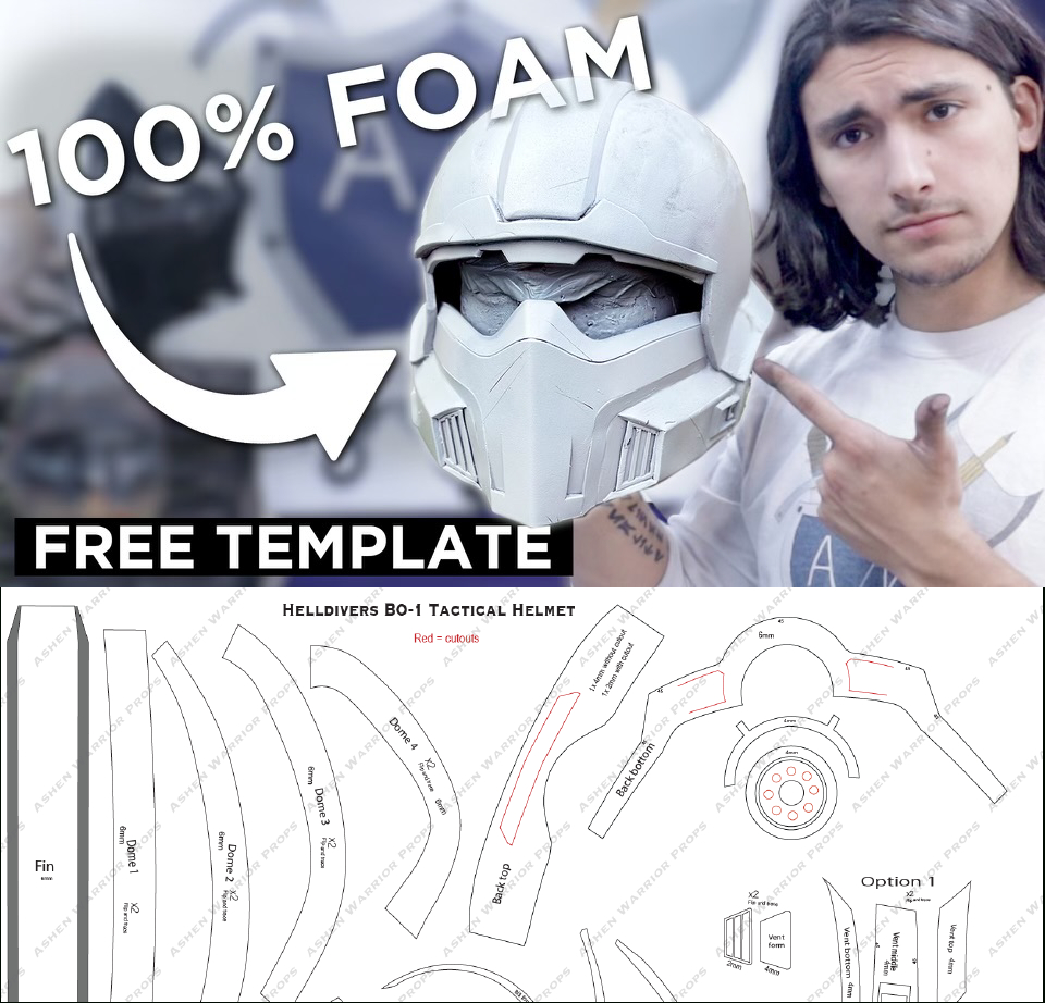 Free Templates — Ashen Warrior Props for Printable Free Foam Helmet Template