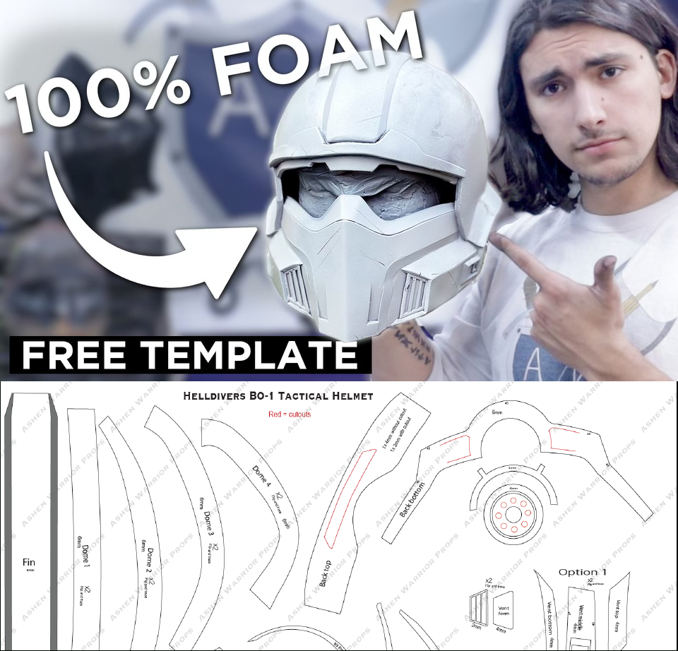 Printable Free Foam Helmet Template FREE Printable HQ